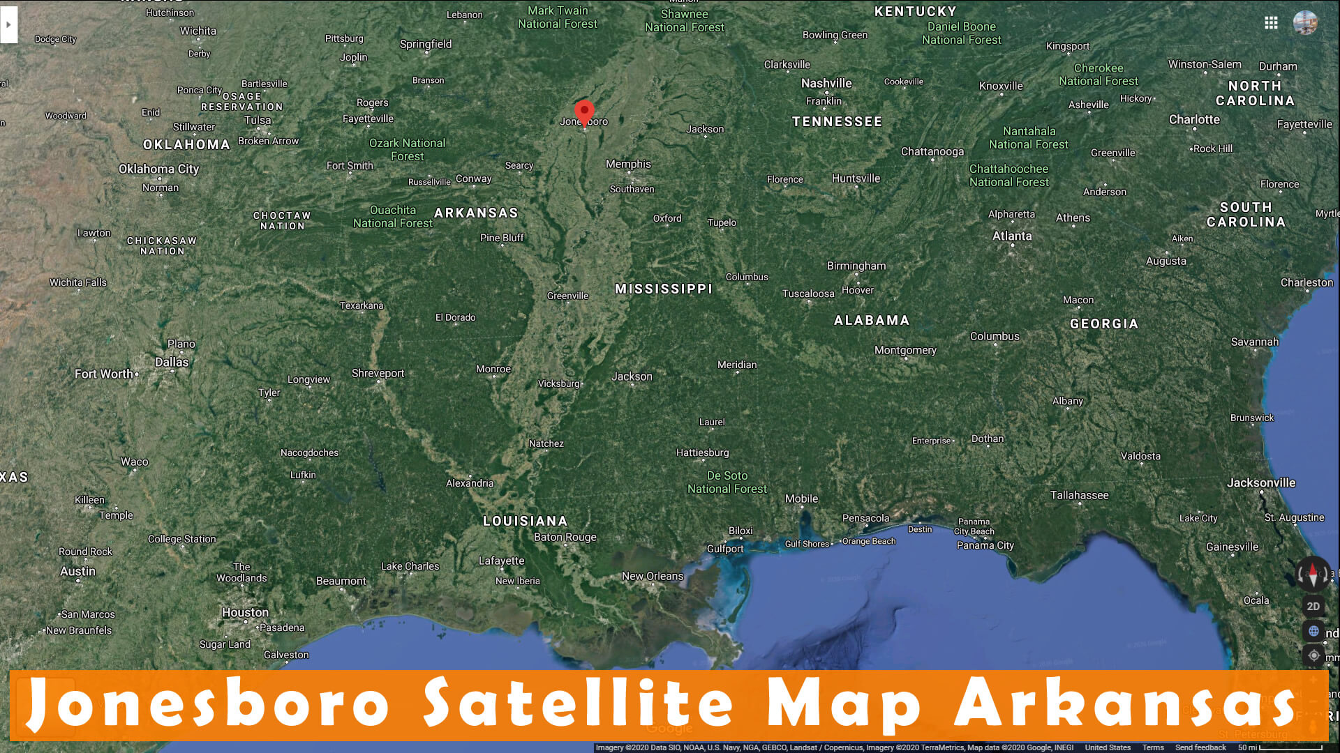 Jonesboro Satellite Carte Arkansas